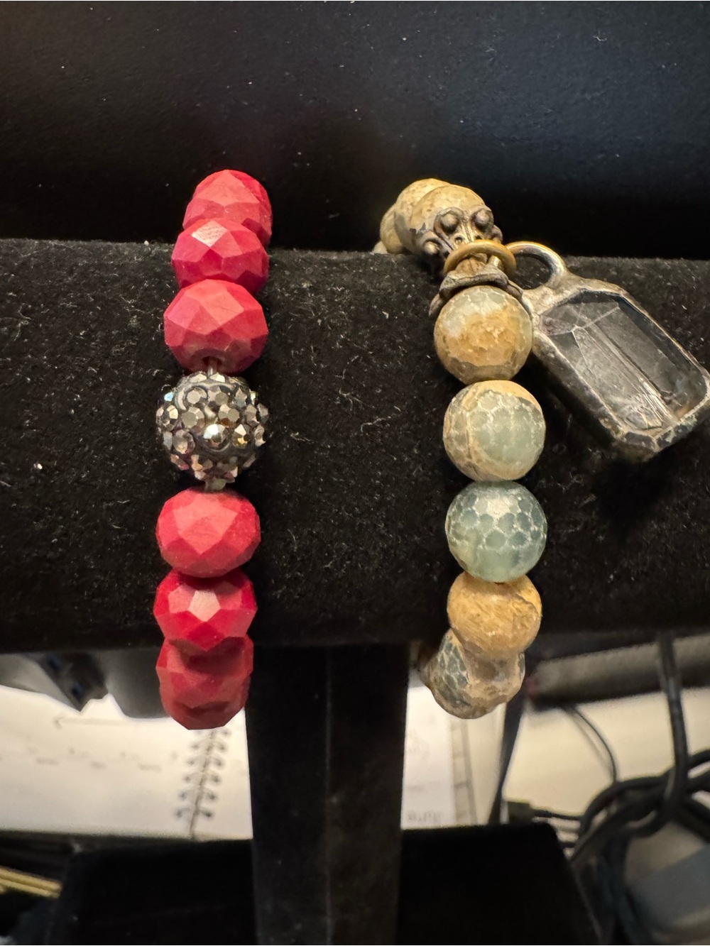 Two beaded stretch bracelets. Like new